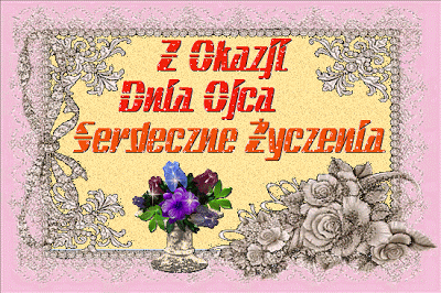Brokatowy napis z okazji ojca serdeczne życzenia